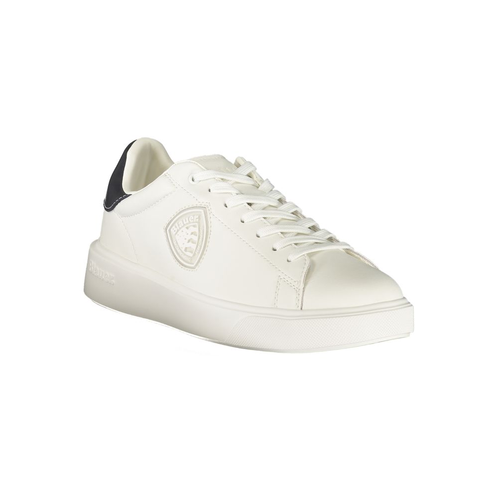 Blauer White Polyurethane Men's Sneaker Blauer