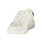 White Blauer men's polyurethane sneaker with sporty design and lace-up closure, showcasing a clean, stylish athletic shoe.