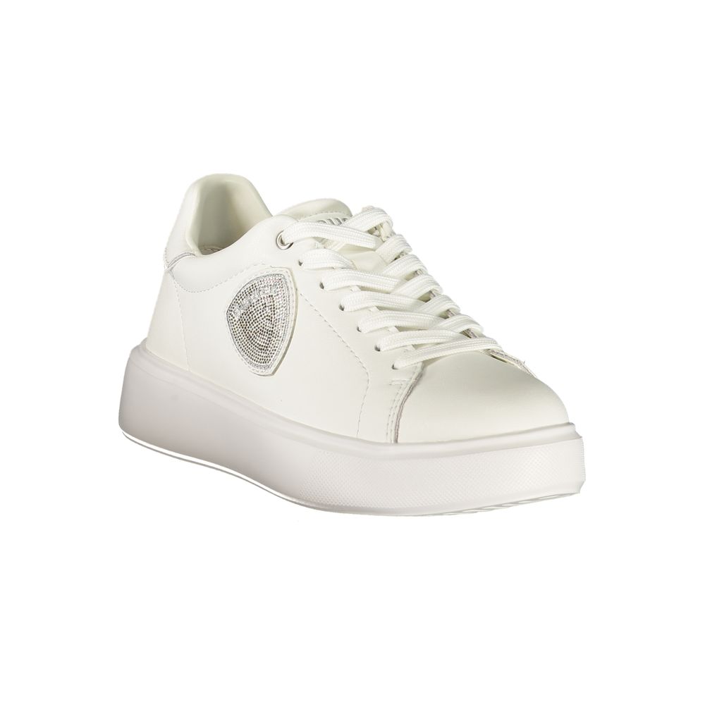 Blauer Bianco women's leather sneaker with white upper and comfortable sole, showcasing stylish casual footwear.
