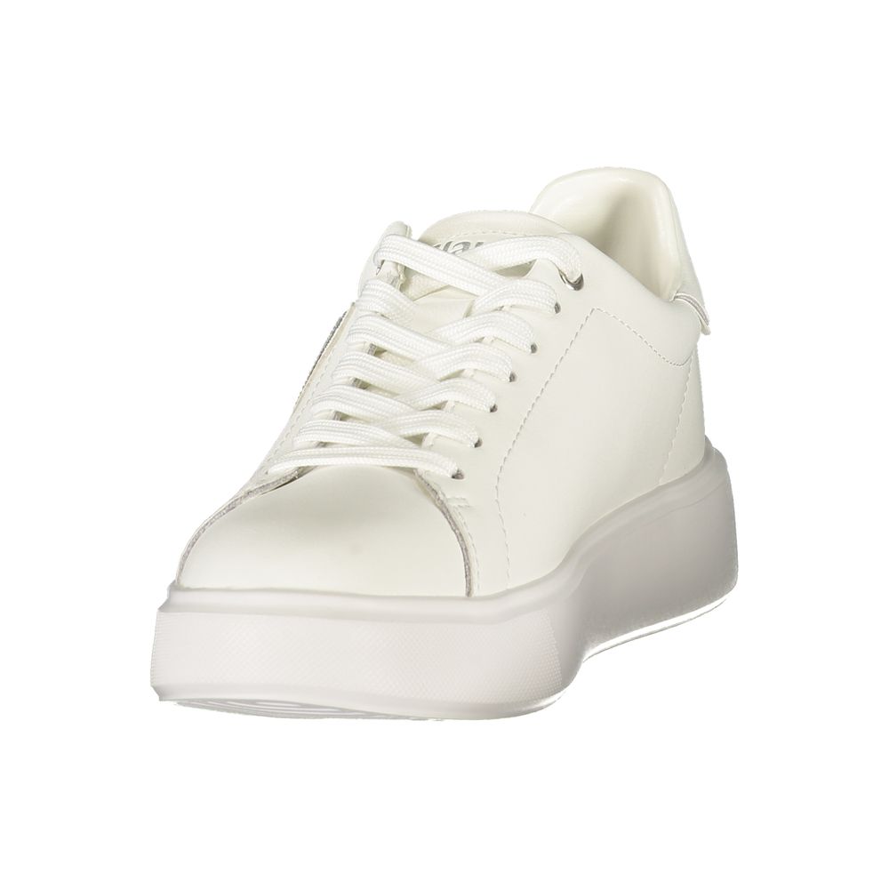 Blauer Bianco leather women's sneaker with white design and comfortable casual style, featuring lace-up closure and sleek finish.