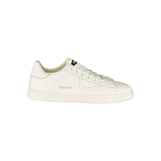 Blauer White Polyurethane Men's Sneaker Blauer