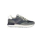 Napapijri men's blue Polyurethane sneaker with sleek design and rubber sole, featuring stylish laces and modern athletic look.