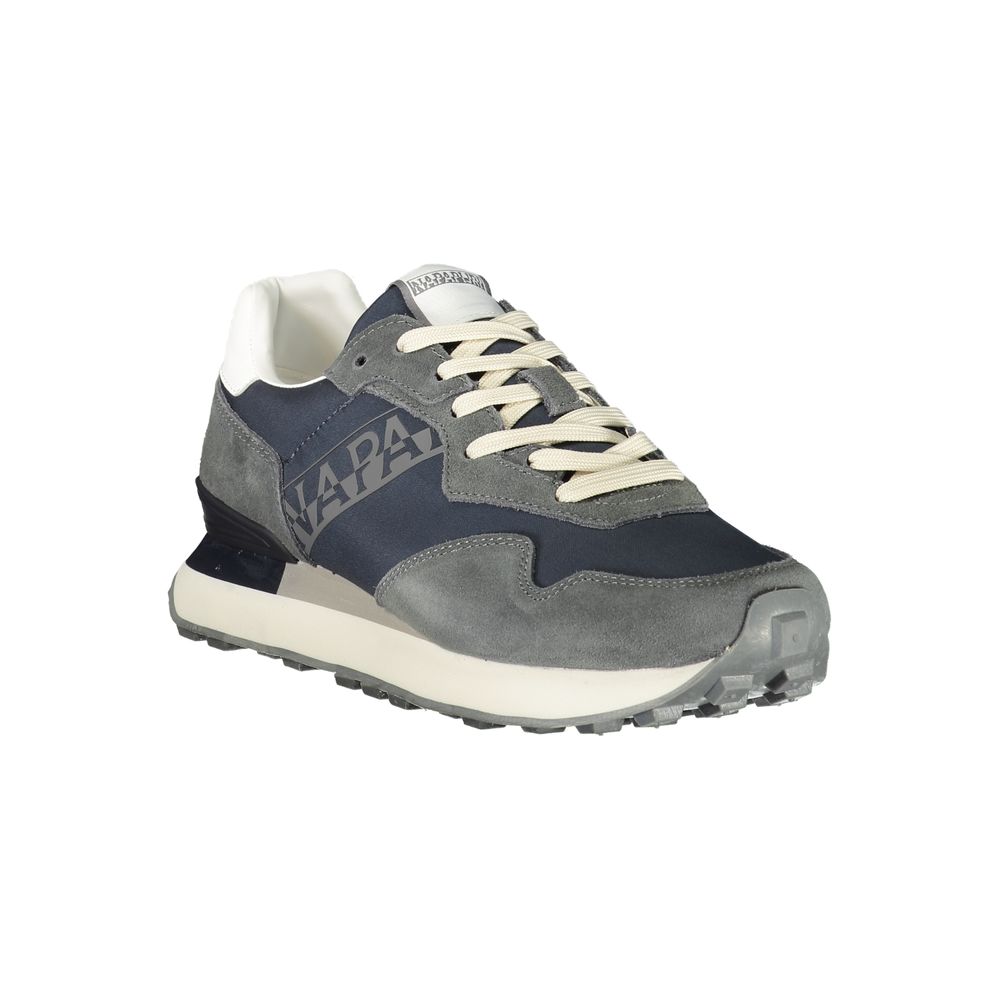 Napapijri blue men's sneaker with polyurethane upper and rubber sole, casual athletic shoe for everyday wear.
