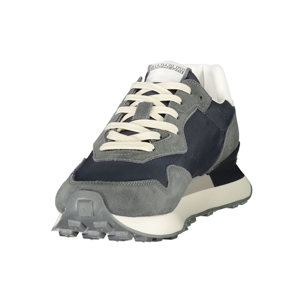 Napapijri men's blue Poliuretano sneaker with sleek design and rubber sole, featuring laces and modern athletic style.