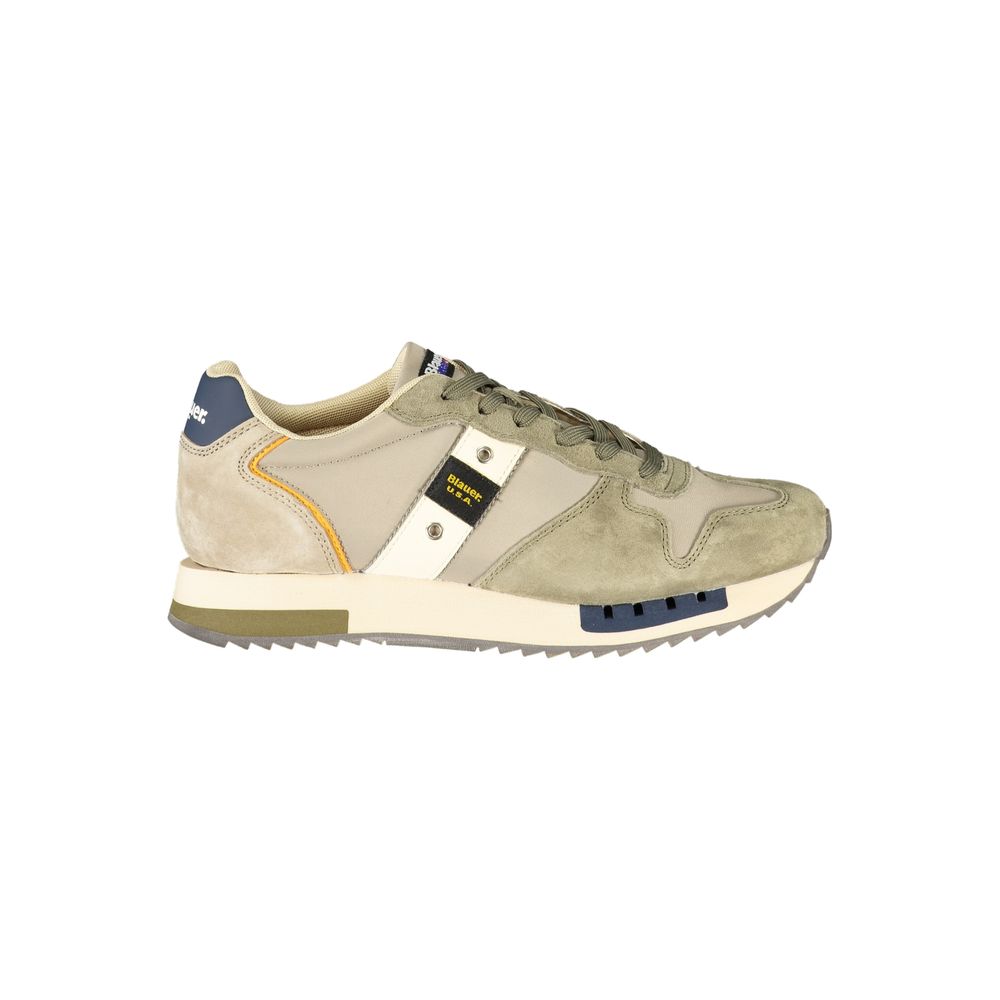 Blauer Verde Uomo sneaker with green polyurethane upper and white sole, casual athletic style for men.