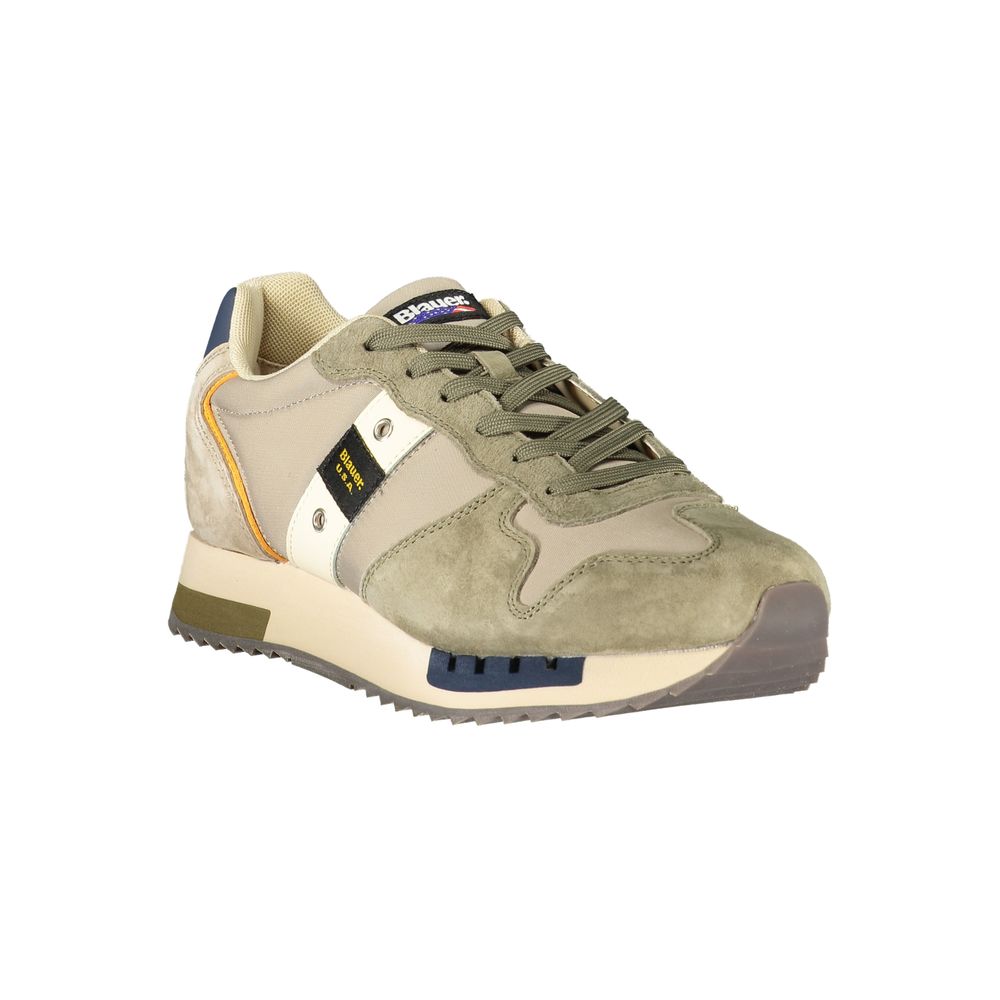 Blauer Verde poliuretano uomo sneaker showing green upper and white outsole, casual athletic footwear for men
