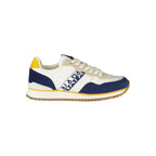 White Napapijri polyester men's sneaker with sleek design and lace-up closure, showcasing casual footwear style.