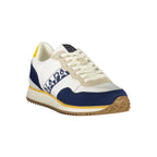 White Napapijri men's polyester sneaker with sleek design and comfortable fit, featuring laces and stylish detailing.