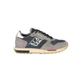 Napapijri men's blue polyester sneaker with white sole and lace-up design, casual athletic footwear for everyday wear.