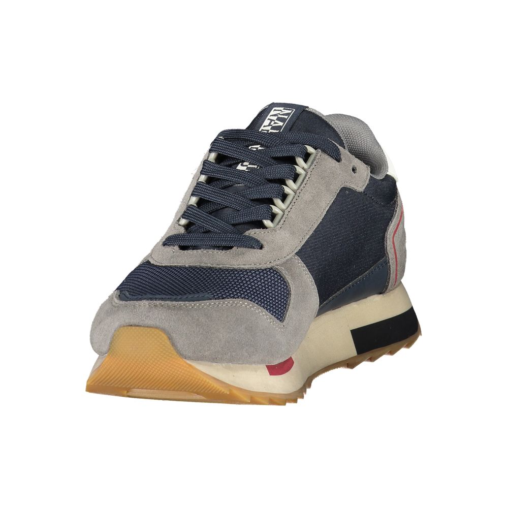 Napapijri men's blue polyester sneaker with white sole, showcasing a sporty design and comfortable fit.