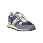 Napapijri blue men's polyurethane sneaker with white sole and sleek design, showcasing a modern casual footwear style.
