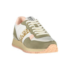 Napapijri Bianco women's polyester sneakers with white design, laces, and sporty style for casual wear.