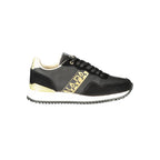 Napapijri Nero women's polyurethane sneakers with sleek design, white soles, and stylish black upper for casual wear