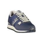 Napapijri blue polyurethane men's sneaker with sleek design and sporty style, featuring laces and a cushioned sole.