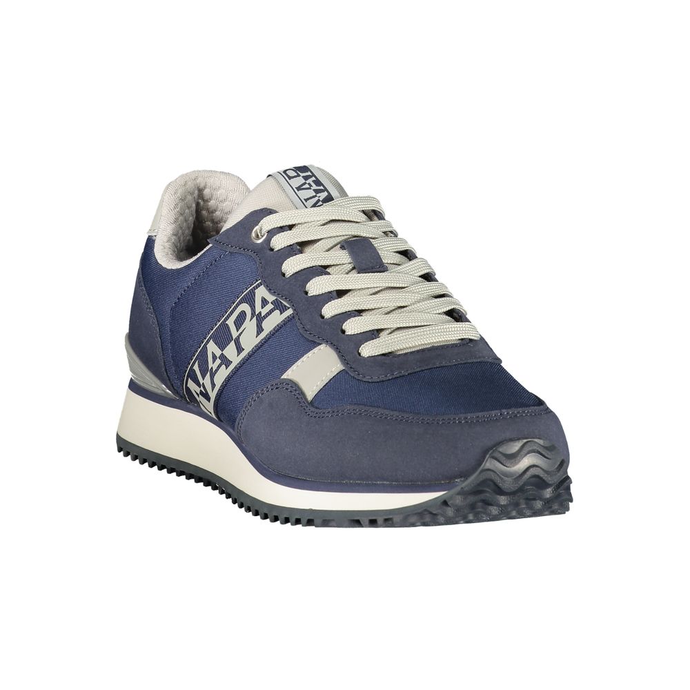 Napapijri blue polyurethane men's sneaker with sleek design and sporty style, featuring laces and a cushioned sole.
