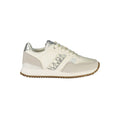 White Napapijri polyester women's sneaker with sleek design and comfortable fit, ideal for casual and sporty outfits.