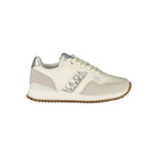 White Napapijri polyester women's sneaker with sleek design and comfortable fit, ideal for casual and sporty outfits.