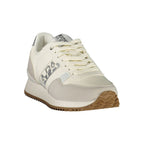 White Napapijri women's sneaker made of polyester featuring a sleek design and comfortable fit, ideal for casual wear.