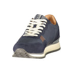 Napapijri blue men's sneaker made of polyester with a sleek design and comfortable fit, suitable for casual wear.