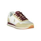 White U.S. POLO ASSN. women's sneaker made of polyurethane with a sleek, casual design and lace-up front.