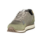 Napapijri grey polyester men's sneaker with sleek design and comfortable fit, shown from a side view.