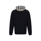 Black cotton sweatshirt by Burberry, featuring the classic logo and relaxed fit, displayed on a plain background.