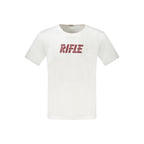 Rifle Bianco Cotton Uomo T-Shirt in white, featuring a classic crew neck and short sleeves, displayed flat.