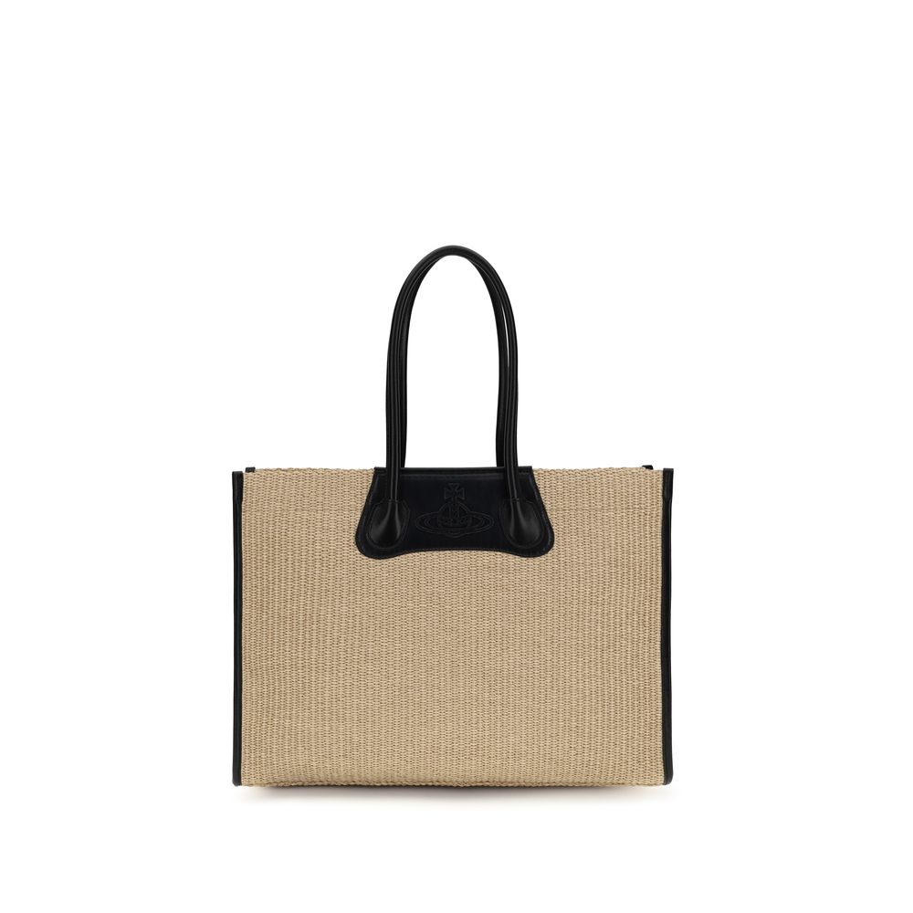 Vivienne Westwood Beige Raffia Shoulder Bag - Eljoys Fashion 