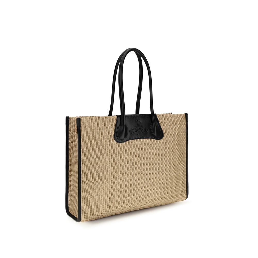 Vivienne Westwood Beige Raffia Shoulder Bag - Eljoys Fashion 