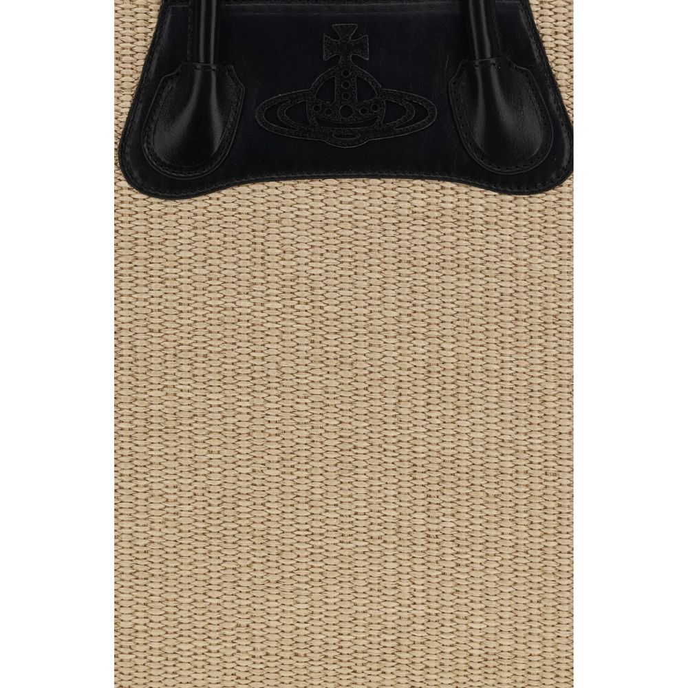 Vivienne Westwood Beige Raffia Shoulder Bag - Eljoys Fashion 