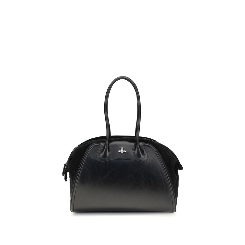 Vivienne Westwood Black Calf Leather Bos Taurus Shoulder Bag Vivienne Westwood