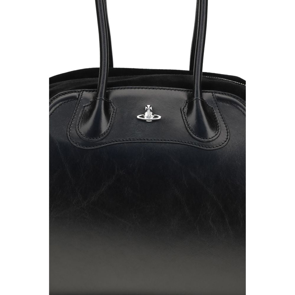 Vivienne Westwood Black Calf Leather Bos Taurus Shoulder Bag Vivienne Westwood
