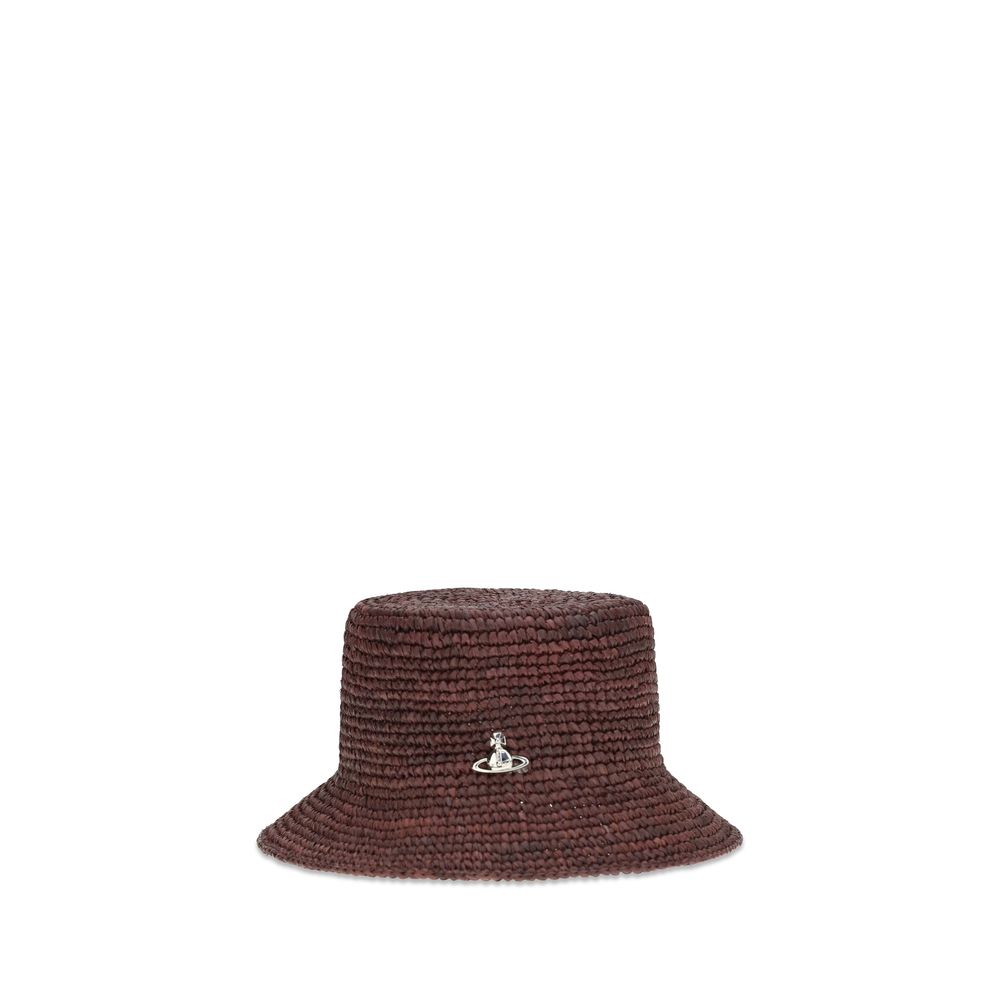 Vivienne Westwood Brown Raffia Bucket Hat Vivienne Westwood