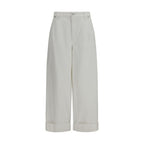 Brunello Cucinelli White Cotton Casual Pants Brunello Cucinelli