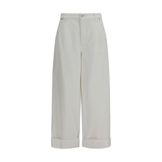 Brunello Cucinelli White Cotton Casual Pants Brunello Cucinelli