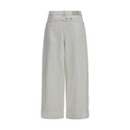 Brunello Cucinelli White Cotton Casual Pants Brunello Cucinelli