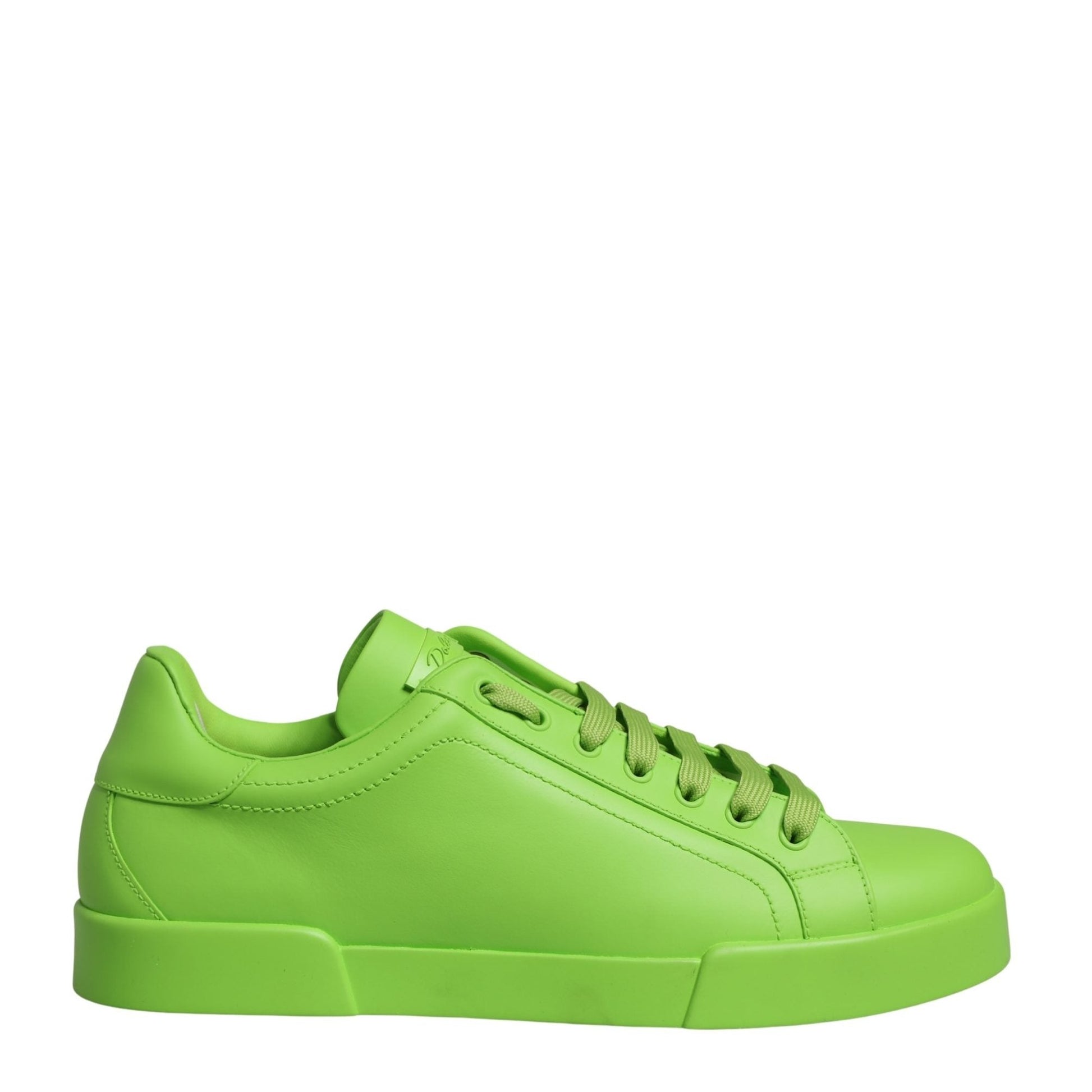 Dolce & Gabbana Green Leather Portofino Low Top Sneakers Shoes Dolce & Gabbana