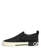 Dolce & Gabbana Black Quilted Slip On Low Top Sneakers Shoes