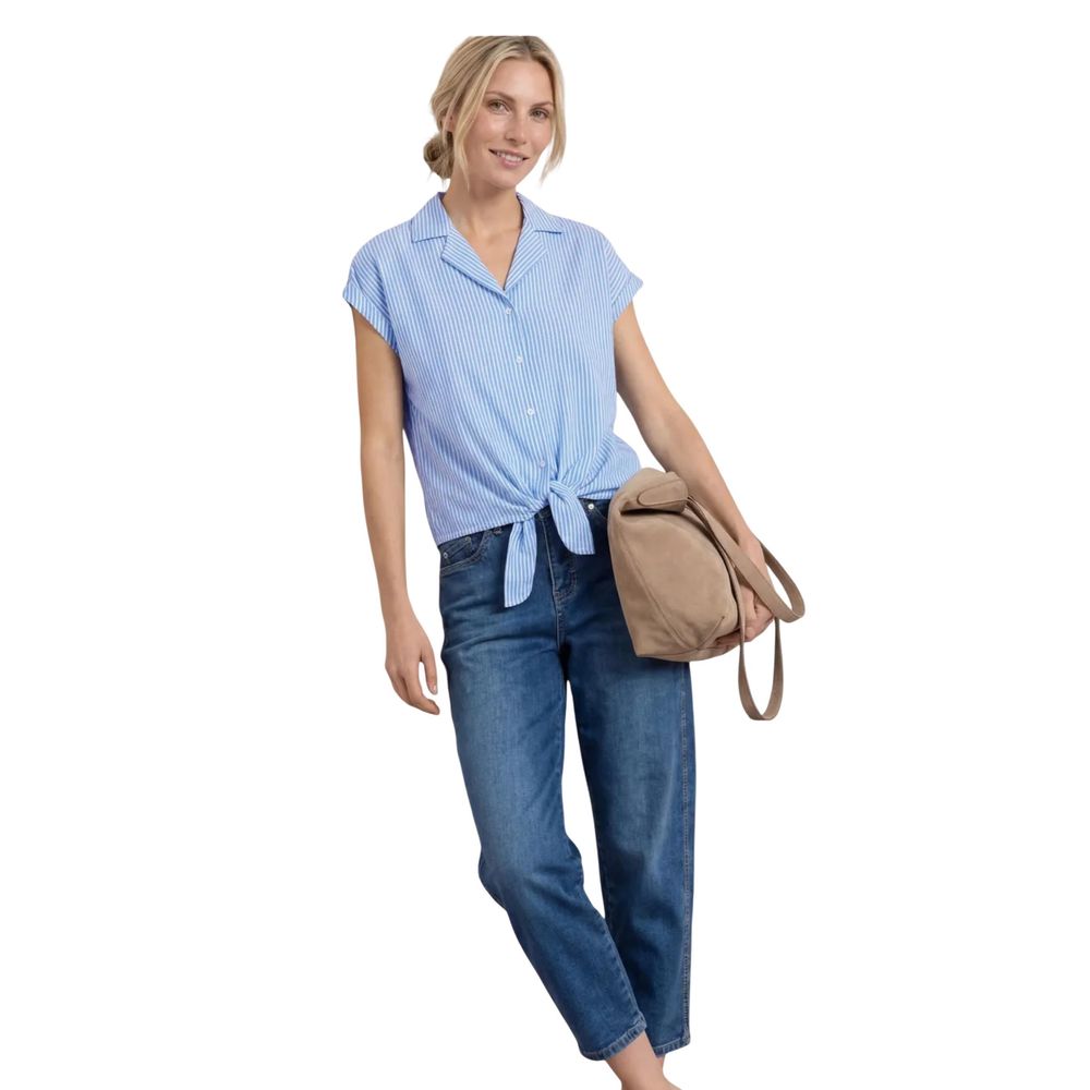 Street One Blue Cotton Shortsleeve Shirt Street One