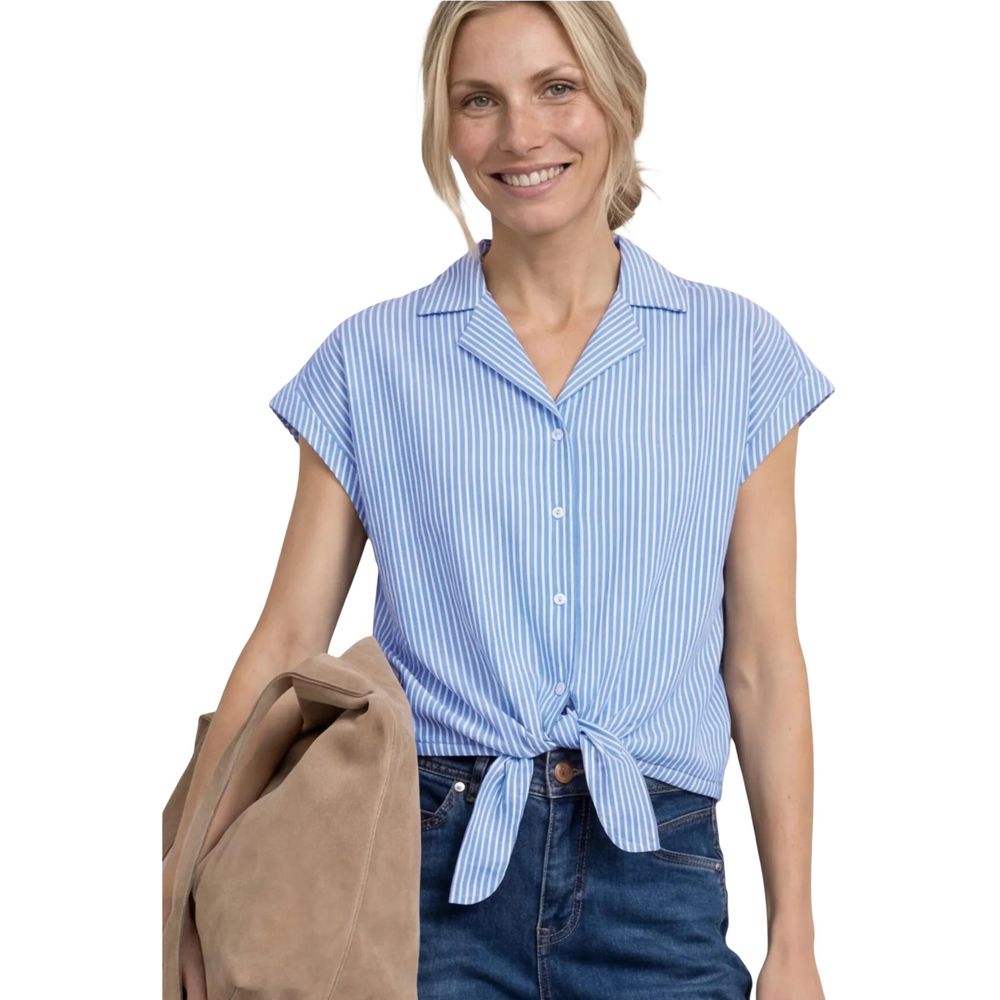 Street One Blue Cotton Shortsleeve Shirt Street One