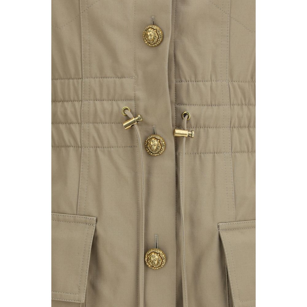 Balmain Beige Cotton Casual Dress Balmain