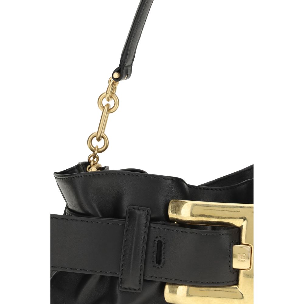 Balmain Black Calf Leather Bos Taurus Shoulder Bag Balmain