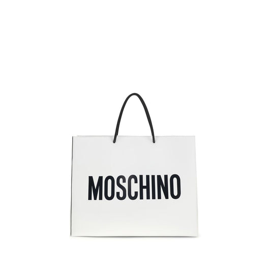 Moschino White Calf Leather Bos Taurus Handbag Moschino