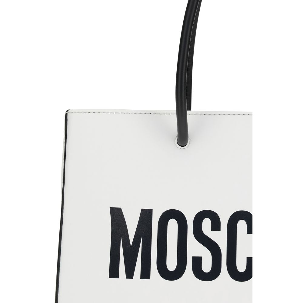 Moschino White Calf Leather Bos Taurus Handbag Moschino