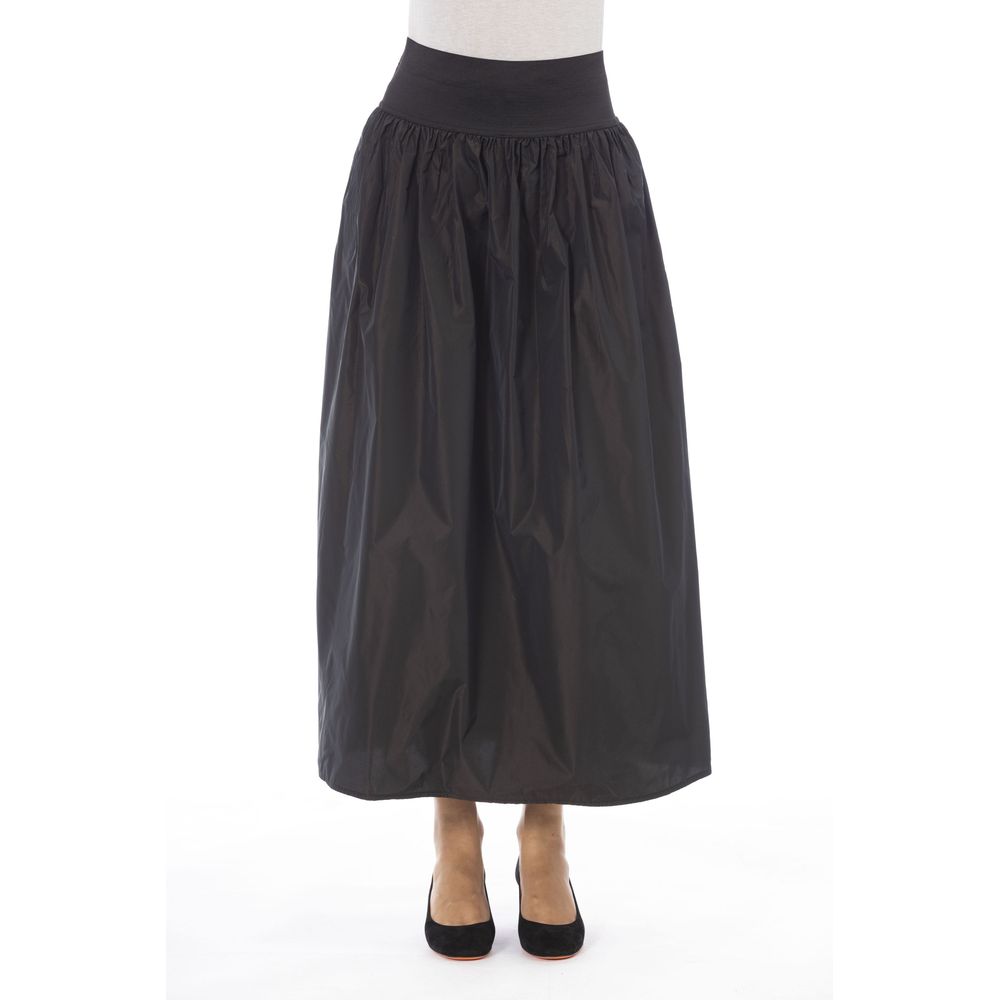 Alpha Studio Brown Polyester Women Skirt Alpha Studio