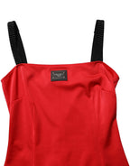 Dolce & Gabbana Red Nylon Blend Cady Sleeveless Mini Dress
