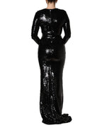 Dolce & Gabbana Black Bodycon Mermaid Sequinned Gown Dress