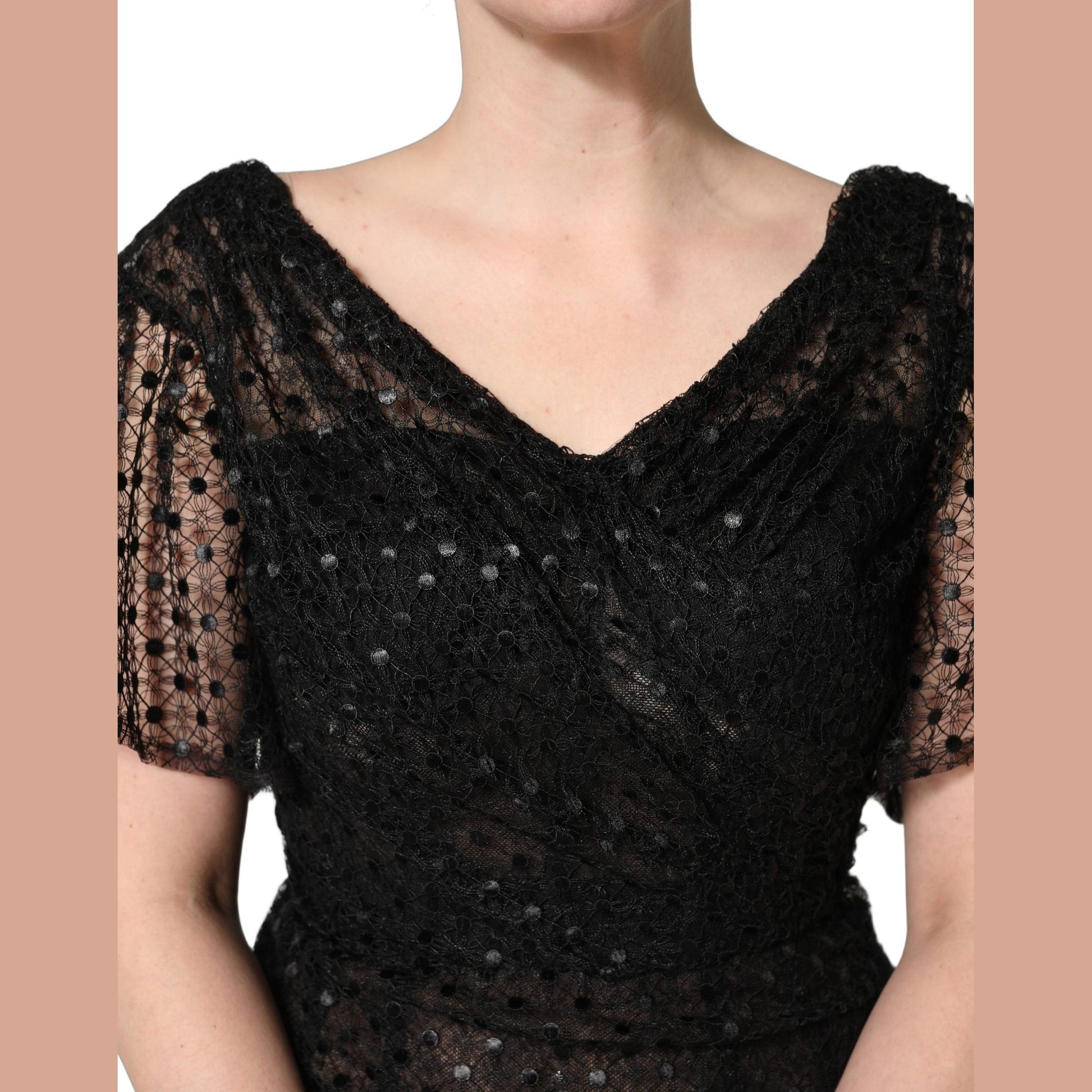 Dolce & Gabbana Black Sequinned Mermaid Evening Gown Dress