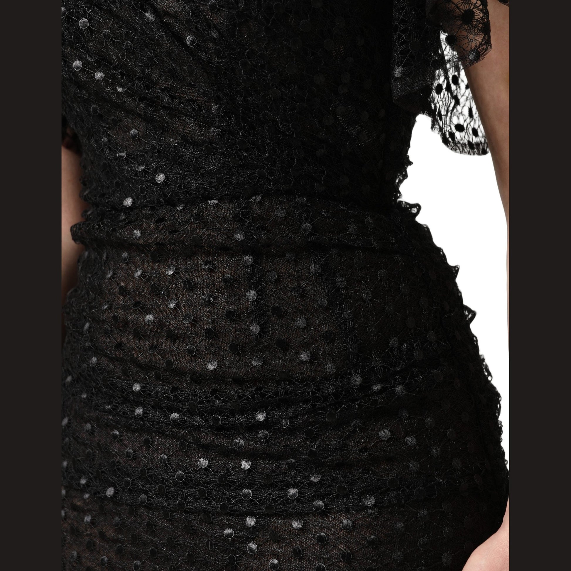 Dolce & Gabbana Black Sequinned Mermaid Evening Gown Dress