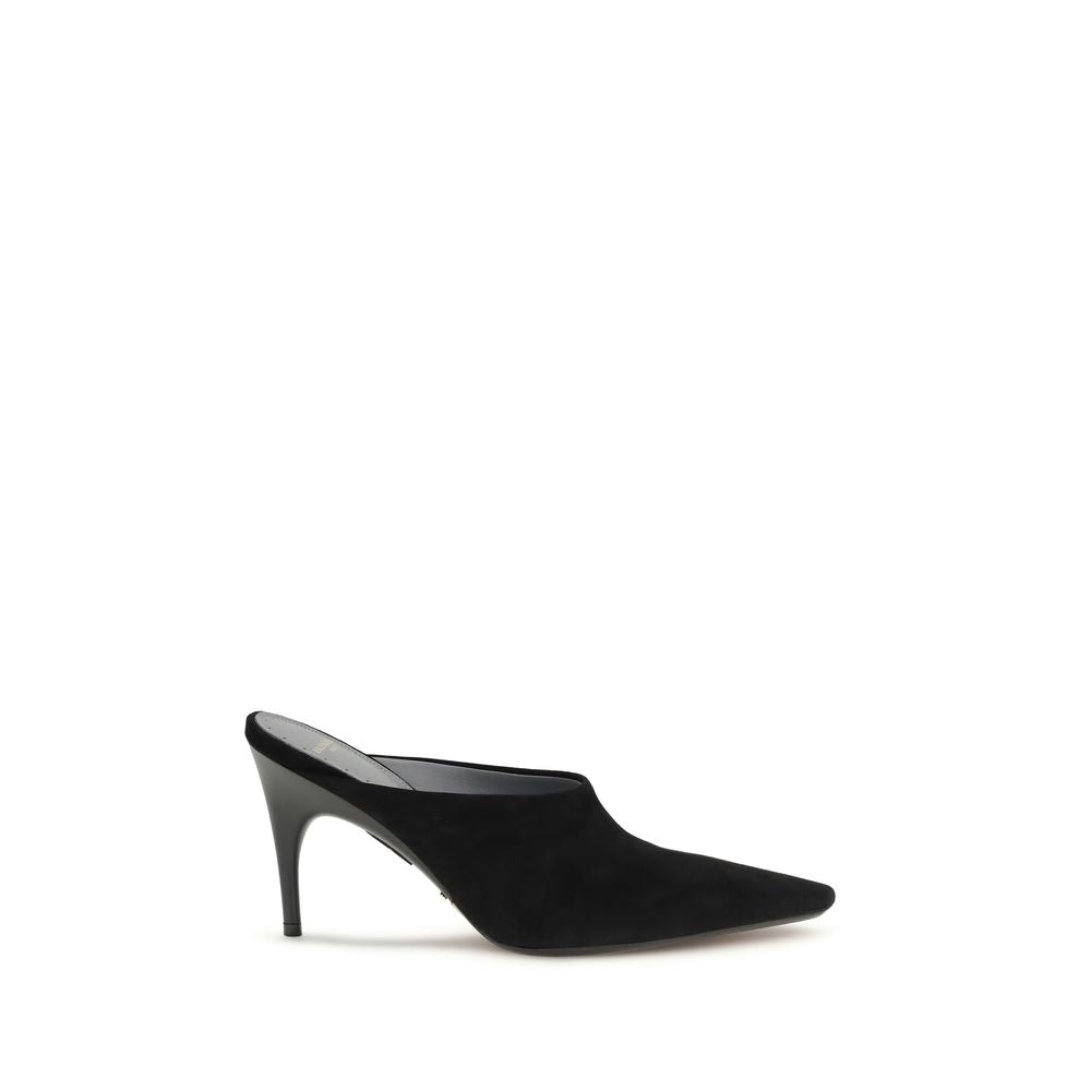 Balenciaga Black Suede Leather Mules Balenciaga